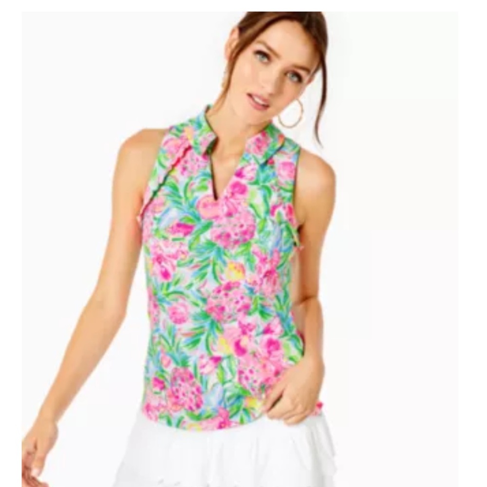 Lilly Pulitzer Floral Sleeveless Golf Top